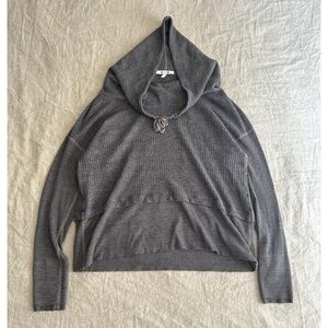 Three Dots Carbon Gray Boxy Turtle Neck Cowl Long Sleeve Sweater Small